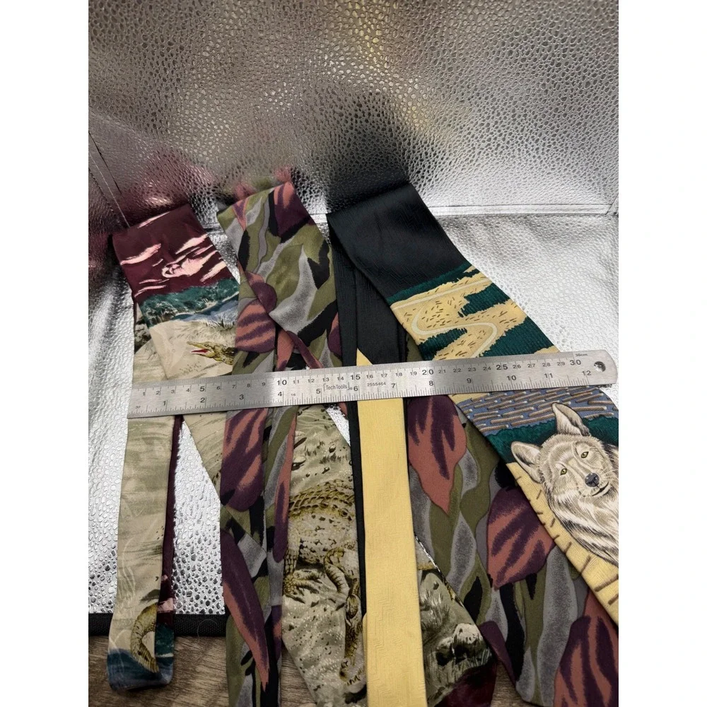 Vintage Mens Necktie Lot 3 Wembley Wolf Country Marc Dennis Chez Roffe Puritan